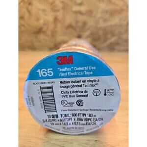3M 165 3/4 in x 60 ft Vinyl Electrical Tape Black - 10 Pack